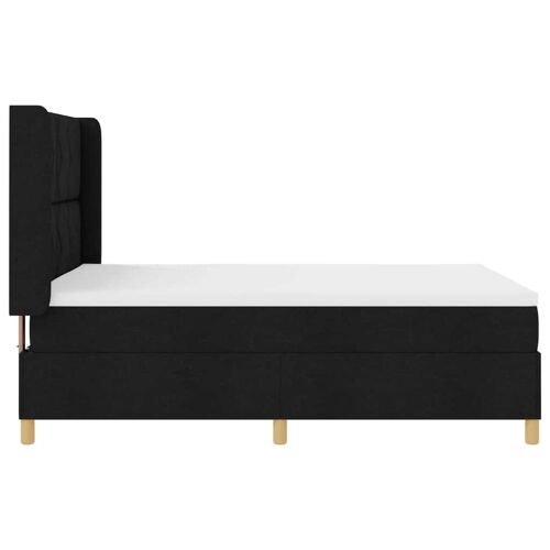 Box spring krevet s LED trakama Crna 140 x 190 cm tkanina - Crna 140 x 190 cm Dizajn s rombovima Cijena