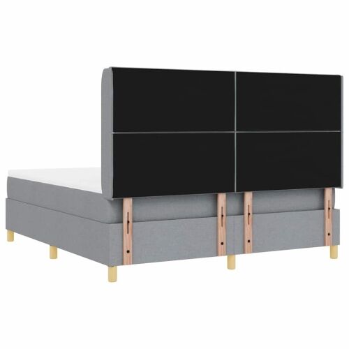 Box spring krevet Svijetlo siva 180 x 200 cm tkanina - Svjetlosiva 180 x 200 cm Dizajn s rombovima Cijena