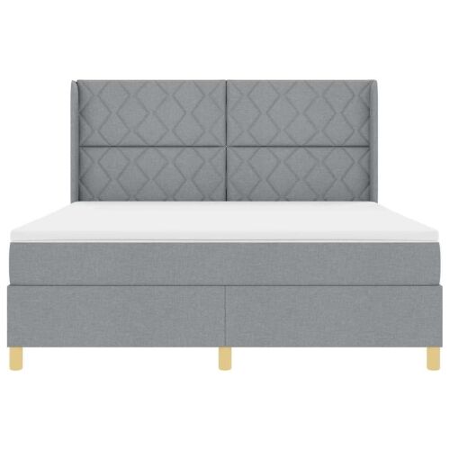 Box spring krevet Svijetlo siva 180 x 200 cm tkanina - Svjetlosiva 180 x 200 cm Dizajn s rombovima Cijena