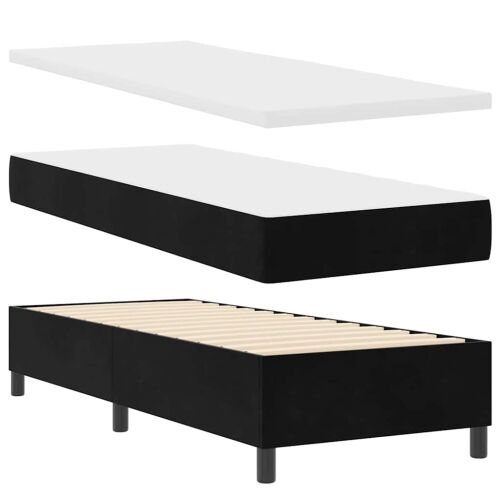 Box spring krevet s madracem Crna 80 x 200 cm Baršun - Crna 80 x 200 cm Kristal s dugmadima Cijena