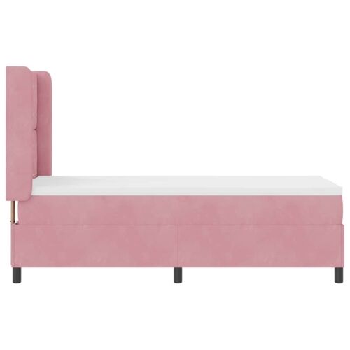 Box spring krevet s madracem Ružičasta 80 x 200 cm Baršun - Ružičasta 80 x 200 cm Kristal s dugmadima Cijena