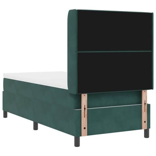Box spring krevet Tamnozelena 90 x 190 cm Baršun - Tamnozelena 90 x 190 cm Kristal s dugmadima Cijena