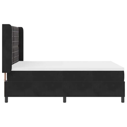 Box spring krevet s LED trakama Crna 140 x 200 cm Baršun - Crna 140 x 200 cm Kristal s dugmadima Cijena
