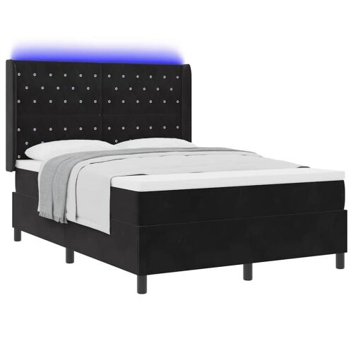 Box spring krevet s madracem Crna 160 x 200 cm Baršun - Crna 160 x 200 cm Kristal s dugmadima Cijena