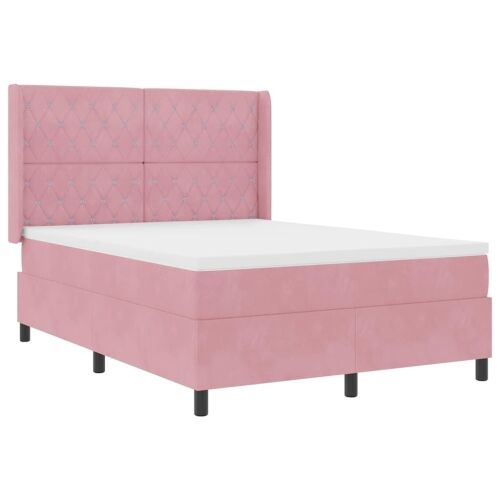 Box spring krevet s madracem Ružičasta 160 x 200 cm Baršun - Ružičasta 160 x 200 cm Kristal s dugmadima Cijena