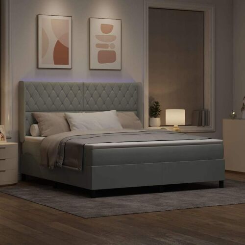 Box spring krevet Svijetlo siva 180 x 200 cm Baršun - Svjetlosiva 180 x 200 cm Kristal s dugmadima Cijena