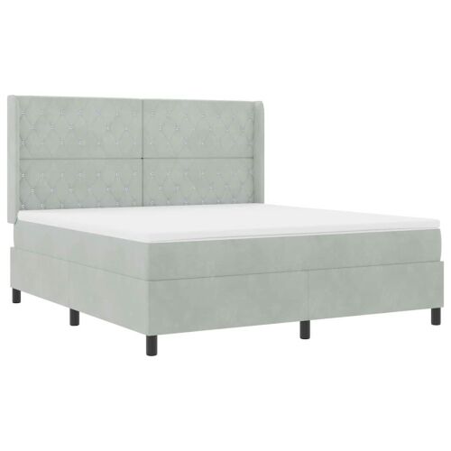 Box spring krevet Svijetlo siva 180 x 200 cm Baršun - Svjetlosiva 180 x 200 cm Kristal s dugmadima Cijena