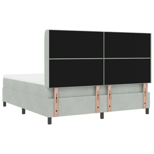 Box spring krevet Svijetlo siva 180 x 200 cm Baršun - Svjetlosiva 180 x 200 cm Kristal s dugmadima Cijena