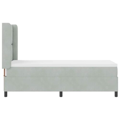Box spring krevet Svijetlo siva 80 x 200 cm Baršun - Svjetlosiva 80 x 200 cm Dizajn s rombovima Cijena