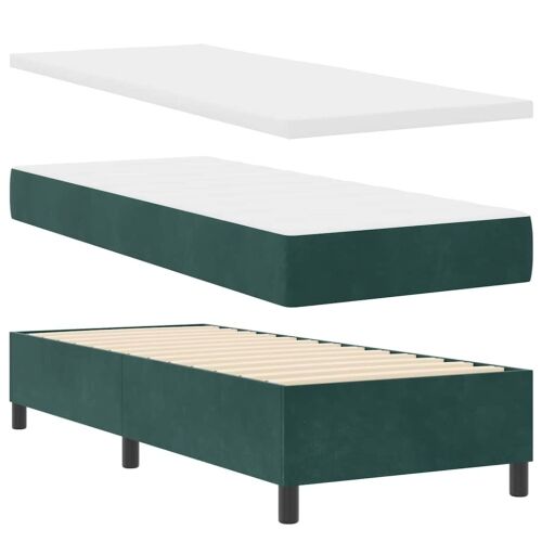Box spring krevet Tamnozelena 80 x 200 cm Baršun - Tamnozelena 80 x 200 cm Dizajn s rombovima Cijena