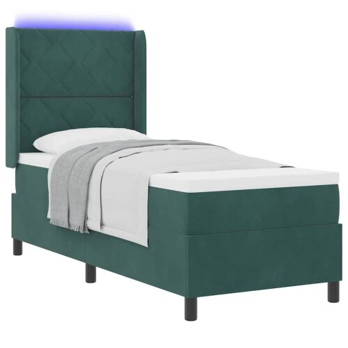 Box spring krevet Tamnozelena 80 x 200 cm Baršun - Tamnozelena 80 x 200 cm Dizajn s rombovima Cijena