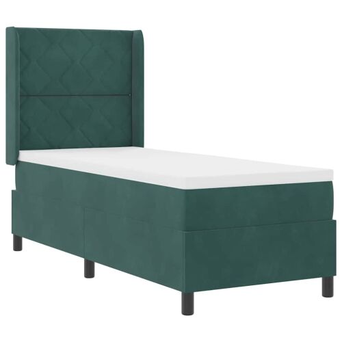 Box spring krevet Tamnozelena 80 x 200 cm Baršun - Tamnozelena 80 x 200 cm Dizajn s rombovima Cijena