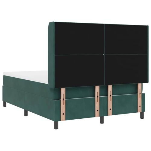 Box spring krevet Tamnozelena 140 x 200 cm Baršun - Tamnozelena 140 x 200 cm Dizajn s rombovima Cijena