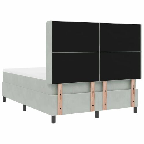 Box spring krevet Svijetlo siva 160 x 200 cm Baršun - Svjetlosiva 160 x 200 cm Dizajn s rombovima Cijena