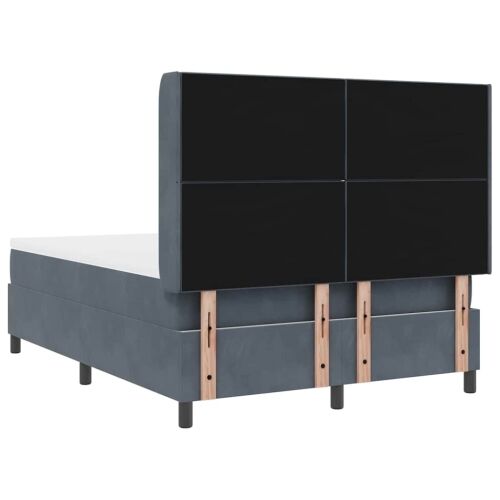 Box spring krevet Tamno siva 160 x 200 cm Baršun - Tamno siva 160 x 200 cm Dizajn s rombovima Cijena