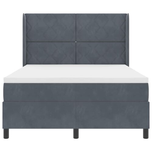 Box spring krevet Tamno siva 160 x 200 cm Baršun - Tamno siva 160 x 200 cm Dizajn s rombovima Cijena
