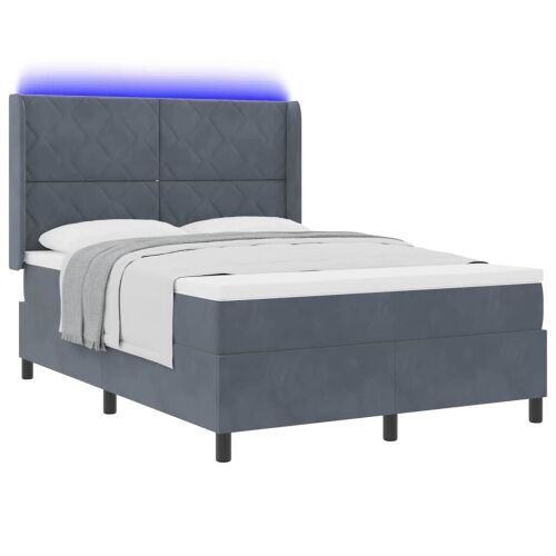 Box spring krevet Tamno siva 160 x 200 cm Baršun - Tamno siva 160 x 200 cm Dizajn s rombovima Cijena