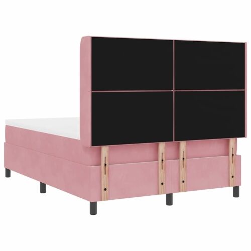 Box spring krevet Ružičasta 160 x 200 cm Baršun - Ružičasta 160 x 200 cm Dizajn s rombovima Cijena