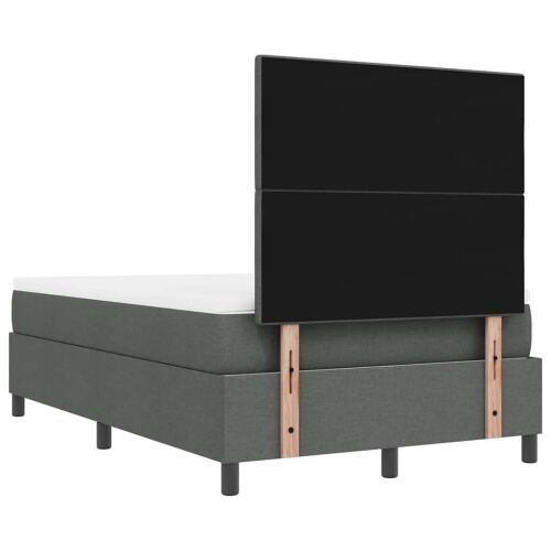 Box spring krevet Tamno siva 120 x 190 cm tkanina - Tamno siva 120 x 190 cm Prošiveno gumbima Cijena