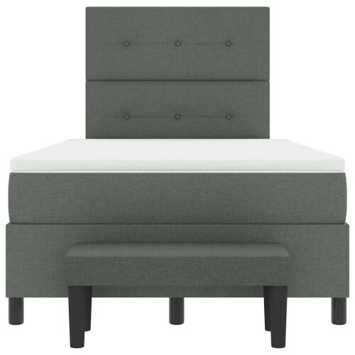 Box spring krevet Tamno siva 120 x 190 cm tkanina - Tamno siva 120 x 190 cm Prošiveno gumbima Cijena