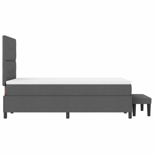 Box spring krevet Tamno siva 120 x 190 cm tkanina - Tamno siva 120 x 190 cm Prošiveno gumbima Cijena