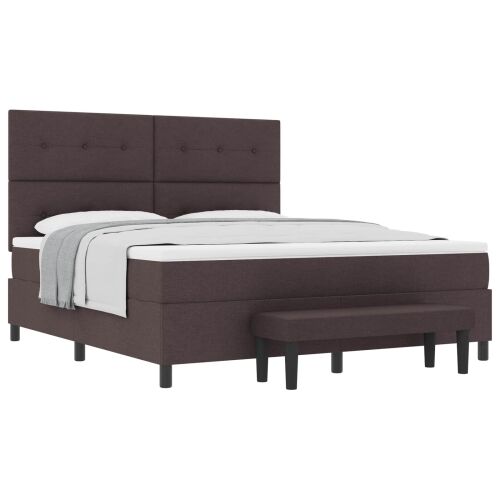 Box spring krevet Tamno smeđa 180 x 200 cm tkanina - Tamno smeđa 180 x 200 cm Prošiveno gumbima Cijena