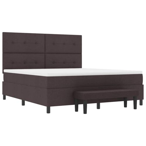 Box spring krevet Tamno smeđa 180 x 200 cm tkanina - Tamno smeđa 180 x 200 cm Prošiveno gumbima Cijena