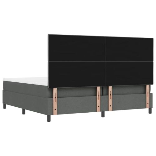 Box spring krevet Tamno siva 200 x 200 cm tkanina - Tamno siva 200 x 200 cm Prošiveno gumbima Cijena