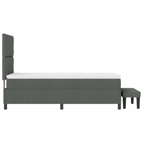 Box spring krevet Tamno siva 90 x 190 cm tkanina - Tamno siva 90 x 190 cm Dizajn s rombovima Cijena