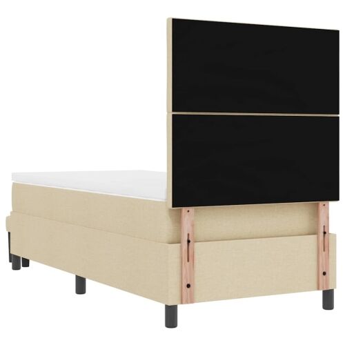 Box spring krevet s uzglavljem Krema 90 x 190 cm tkanina - Krema 90 x 190 cm Dizajn s rombovima Cijena