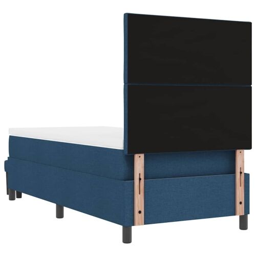 Box spring krevet s jastukom Plava 90 x 190 cm tkanina - Plava 90 x 190 cm Dizajn s rombovima Cijena