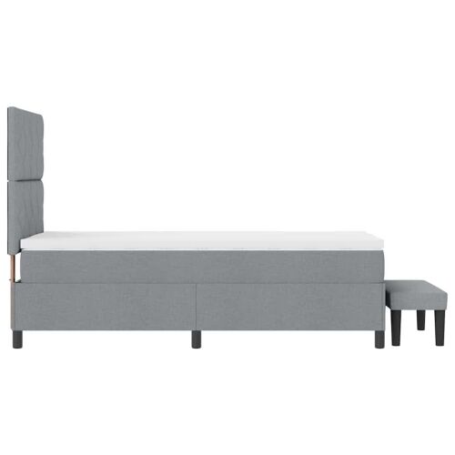 Box spring krevet Svijetlo siva 90 x 200 cm tkanina - Svjetlosiva 90 x 200 cm Dizajn s rombovima Cijena