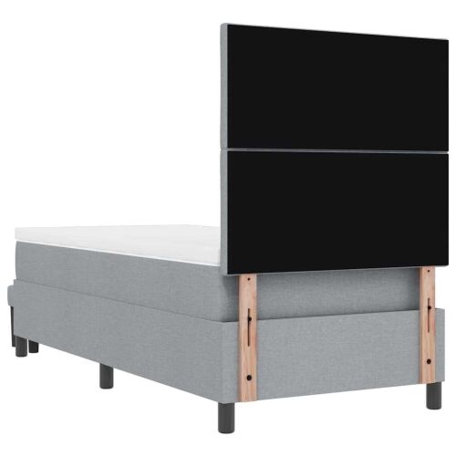 Box spring krevet Svijetlo siva 90 x 200 cm tkanina - Svjetlosiva 90 x 200 cm Dizajn s rombovima Cijena