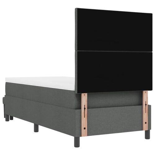 Box spring krevet Tamno siva 90 x 200 cm tkanina - Tamno siva 90 x 200 cm Dizajn s rombovima Cijena