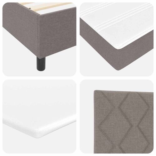 Box spring krevet Sivo-smeđa 90 x 200 cm tkanina - Sivo-smeđa 90 x 200 cm Dizajn s rombovima Cijena