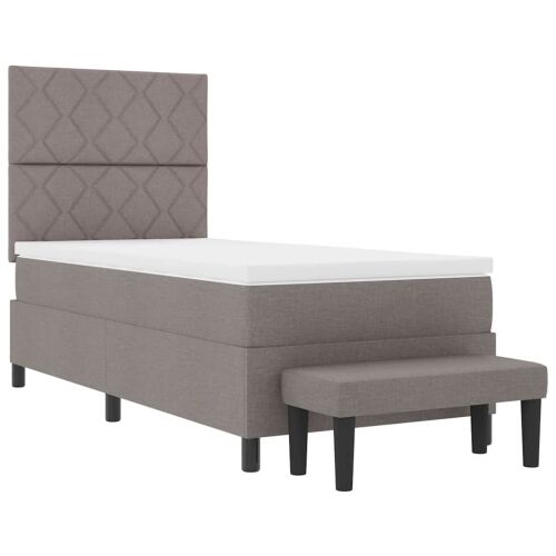 Box spring krevet Sivo-smeđa 90 x 200 cm tkanina - Sivo-smeđa 90 x 200 cm Dizajn s rombovima Cijena