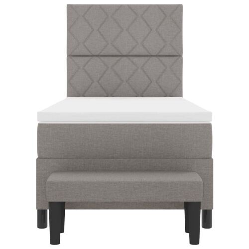 Box spring krevet Sivo-smeđa 90 x 200 cm tkanina - Sivo-smeđa 90 x 200 cm Dizajn s rombovima Cijena
