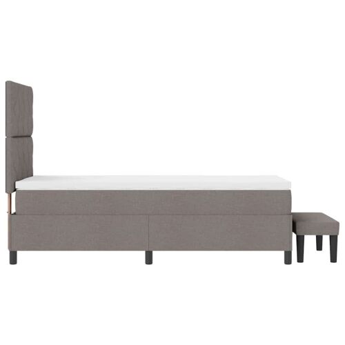 Box spring krevet Sivo-smeđa 90 x 200 cm tkanina - Sivo-smeđa 90 x 200 cm Dizajn s rombovima Cijena