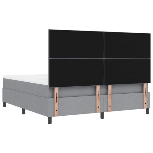 Box spring krevet Svijetlo siva 180 x 200 cm tkanina - Svjetlosiva 180 x 200 cm Dizajn s rombovima Cijena