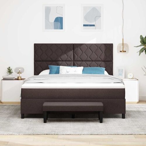 Box spring krevet Tamno smeđa 180 x 200 cm tkanina - Tamno smeđa 180 x 200 cm Dizajn s rombovima Cijena