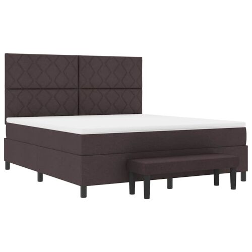 Box spring krevet Tamno smeđa 180 x 200 cm tkanina - Tamno smeđa 180 x 200 cm Dizajn s rombovima Cijena