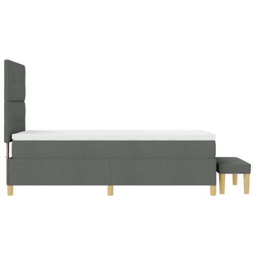 Box spring krevet Tamno siva 200 x 100 cm tkanina - Tamno siva 100 x 200 cm Prošiveno gumbima Cijena