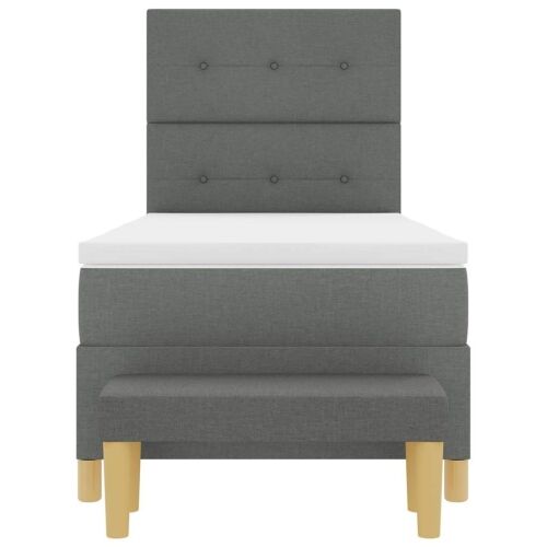 Box spring krevet Tamno siva 200 x 100 cm tkanina - Tamno siva 100 x 200 cm Prošiveno gumbima Cijena
