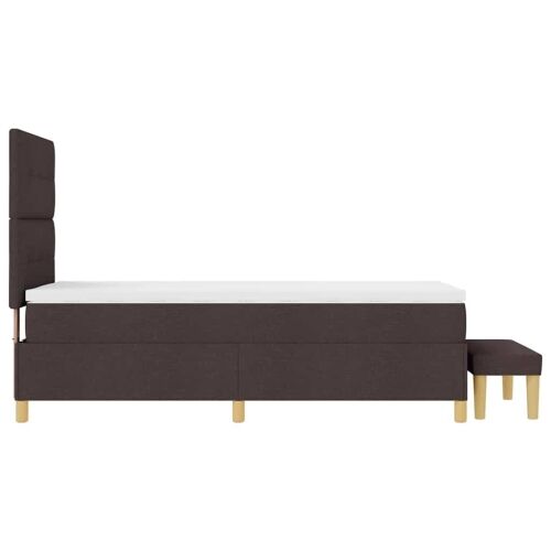 Box spring krevet Tamno smeđa 200 x 100 cm tkanina - Tamno smeđa 100 x 200 cm Prošiveno gumbima Cijena
