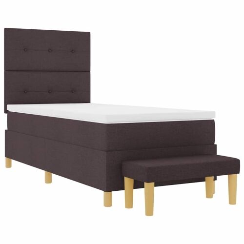 Box spring krevet Tamno smeđa 200 x 100 cm tkanina - Tamno smeđa 100 x 200 cm Prošiveno gumbima Cijena