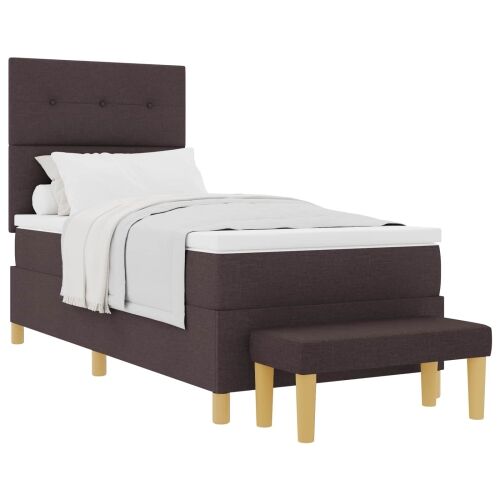 Box spring krevet Tamno smeđa 200 x 100 cm tkanina - Tamno smeđa 100 x 200 cm Prošiveno gumbima Cijena