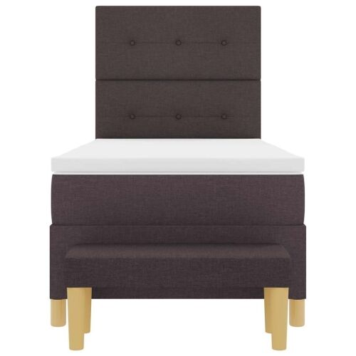 Box spring krevet Tamno smeđa 200 x 100 cm tkanina - Tamno smeđa 100 x 200 cm Prošiveno gumbima Cijena
