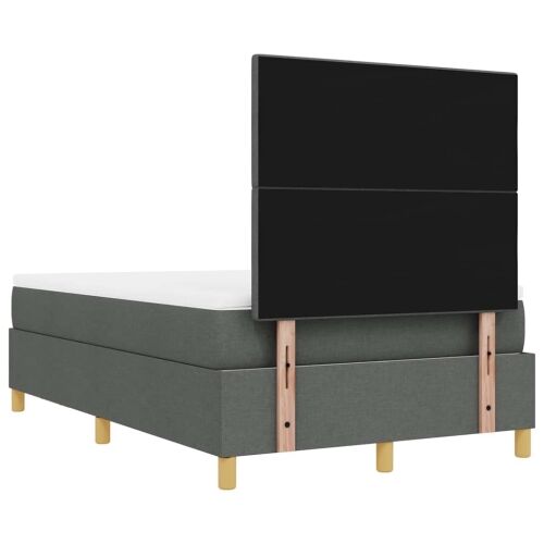 Box spring krevet Tamno siva 190 x 120 cm tkanina - Tamno siva 120 x 190 cm Prošiveno gumbima Cijena