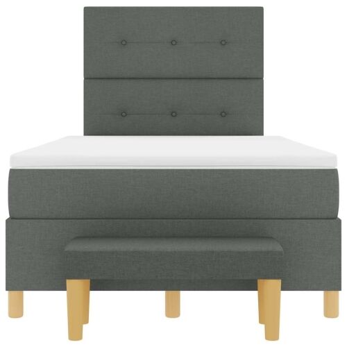 Box spring krevet Tamno siva 190 x 120 cm tkanina - Tamno siva 120 x 190 cm Prošiveno gumbima Cijena