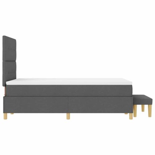 Box spring krevet Tamno siva 200 x 120 cm tkanina - Tamno siva 120 x 200 cm Prošiveno gumbima Cijena